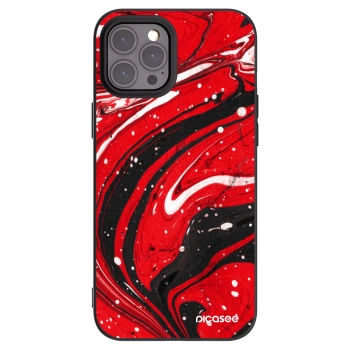 Picasee husă neagră din silicon pentru Apple iPhone 12 Pro Max - Red black