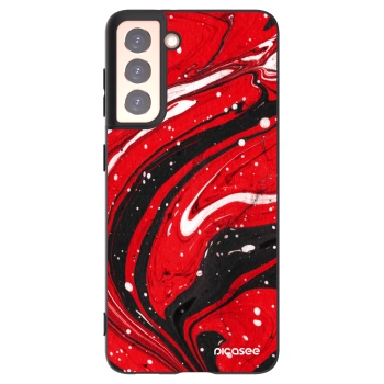 Picasee husă neagră din silicon pentru Samsung Galaxy S21 5G G991B - Red black