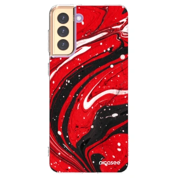Picasee husă transparentă din silicon pentru Samsung Galaxy S21+ 5G G996F - Red black