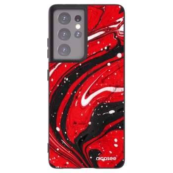 Picasee husă neagră din silicon pentru Samsung Galaxy S21 Ultra 5G G998B - Red black