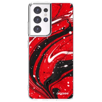 Picasee husă transparentă din silicon pentru Samsung Galaxy S21 Ultra 5G G998B - Red black
