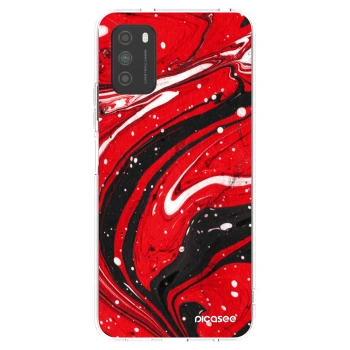 Picasee husă transparentă din silicon pentru Xiaomi Poco M3 - Red black