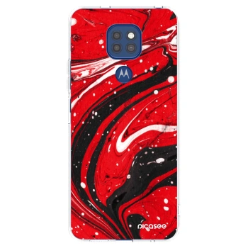 Picasee husă transparentă din silicon pentru Motorola Moto G9 Play - Red black