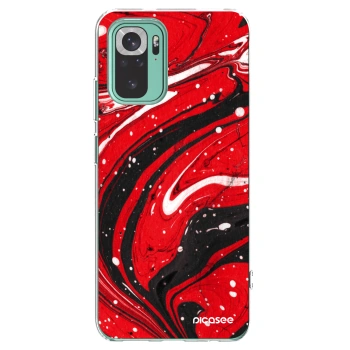 Picasee husă transparentă din silicon pentru Xiaomi Redmi Note 10 Pro - Red black