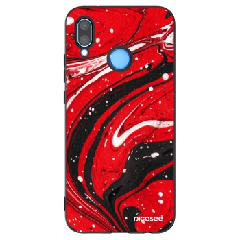 Picasee husă neagră din silicon pentru Huawei P20 Lite - Red black