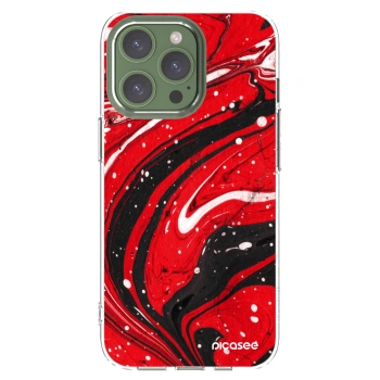 Picasee husă transparentă din silicon pentru Apple iPhone 13 Pro - Red black