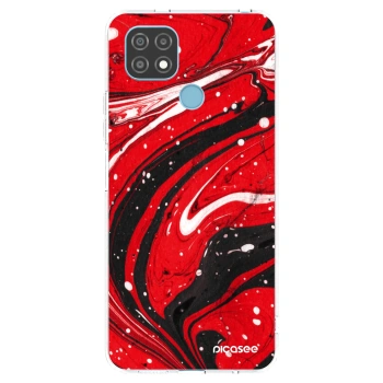 Picasee husă transparentă din silicon pentru Realme C21 - Red black