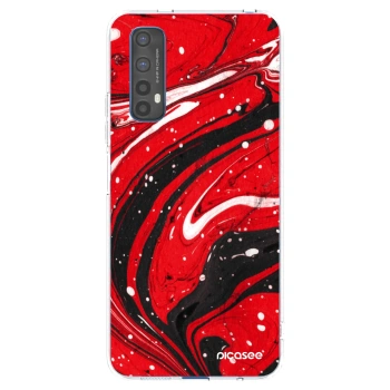 Picasee husă transparentă din silicon pentru Realme 7 - Red black
