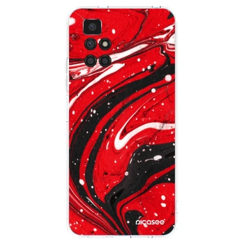 Picasee husă transparentă din silicon pentru Xiaomi Redmi 10 - Red black