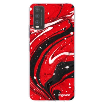 Picasee husă transparentă din silicon pentru Vivo Y20s - Red black