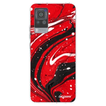Picasee husă transparentă din silicon pentru Vivo X60 Pro 5G - Red black