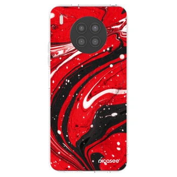 Picasee husă transparentă din silicon pentru Huawei Nova 8i - Red black