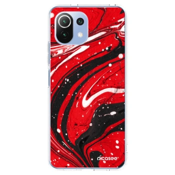Picasee husă transparentă din silicon pentru Xiaomi 11 Lite 5G NE - Red black