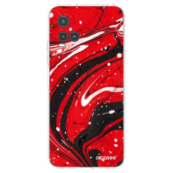 Picasee husă transparentă din silicon pentru Vivo Y33s - Red black