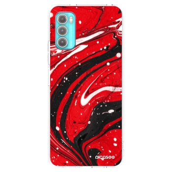 Picasee husă transparentă din silicon pentru Motorola Moto G60 - Red black