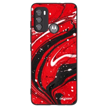 Picasee husă neagră din silicon pentru Motorola Moto G60 - Red black