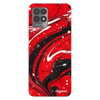 Picasee husă transparentă din silicon pentru Realme 8i - Red black