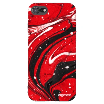 Picasee husă transparentă din silicon pentru Apple iPhone SE 2022 - Red black