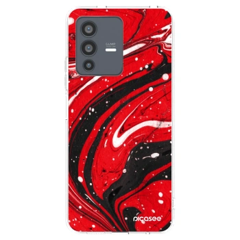 Picasee husă transparentă din silicon pentru Vivo V23 5G - Red black