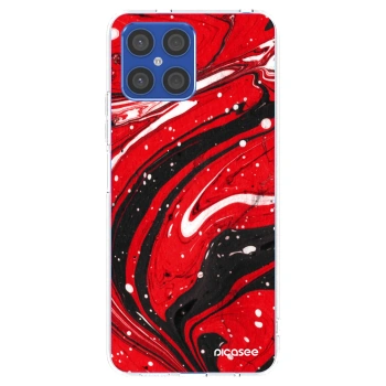 Picasee husă transparentă din silicon pentru Honor X8 4G - Red black
