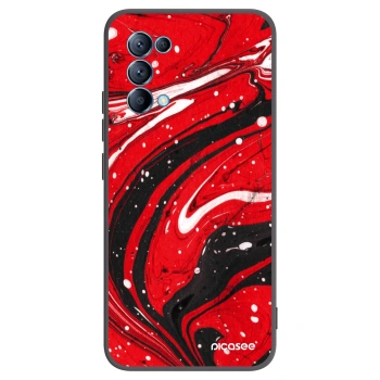 Picasee husă neagră din silicon pentru OPPO Reno 5 5G - Red black