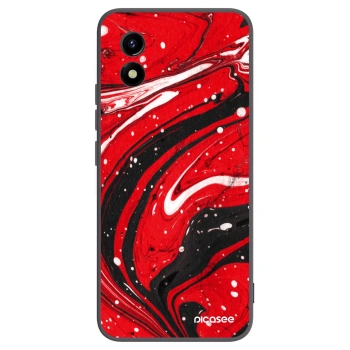 Picasee husă neagră din silicon pentru Vivo Y01 - Red black