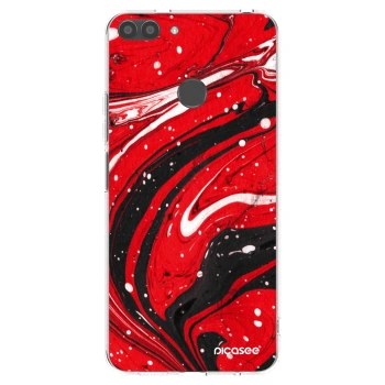Picasee husă transparentă din silicon pentru Huawei P Smart - Red black