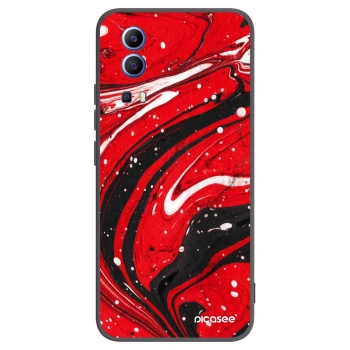 Picasee husă neagră din silicon pentru Vivo Y52 5G - Red black