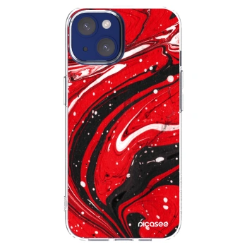 Picasee husă transparentă din silicon pentru Apple iPhone 14 - Red black