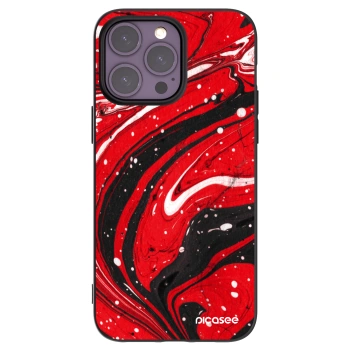 Picasee husă neagră din silicon pentru Apple iPhone 14 Pro Max - Red black