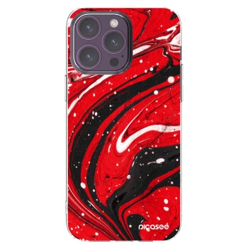 Picasee husă transparentă din silicon pentru Apple iPhone 14 Pro Max - Red black