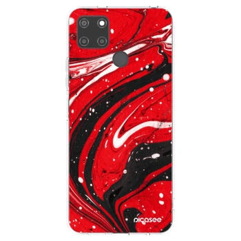 Picasee husă transparentă din silicon pentru Realme C21Y - Red black