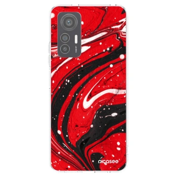 Picasee husă transparentă din silicon pentru Xiaomi 12 Lite - Red black