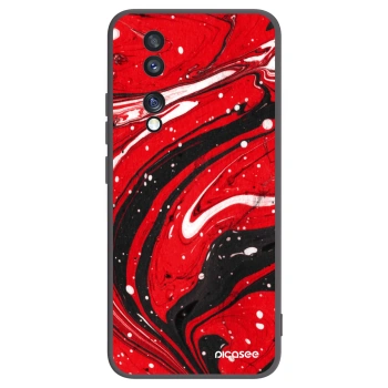 Picasee husă neagră din silicon pentru Honor 70 - Red black