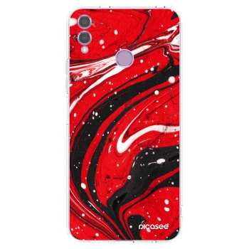 Picasee husă transparentă din silicon pentru Honor 8X - Red black