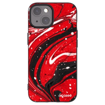 Picasee husă neagră din silicon pentru Apple iPhone 15 - Red black
