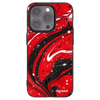Picasee husă neagră din silicon pentru Apple iPhone 15 Pro - Red black