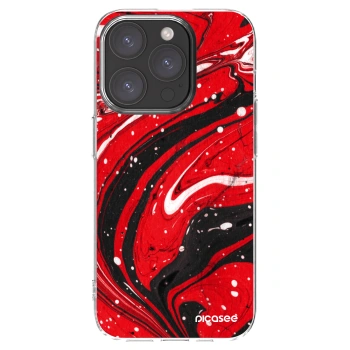 Picasee husă transparentă din silicon pentru Apple iPhone 15 Pro - Red black
