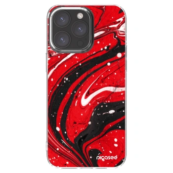 Picasee husă transparentă din silicon pentru Apple iPhone 15 Pro Max - Red black