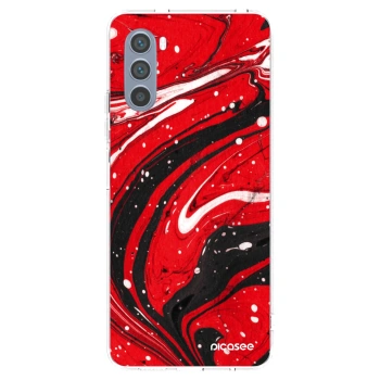 Picasee husă transparentă din silicon pentru Motorola Moto G62 - Red black