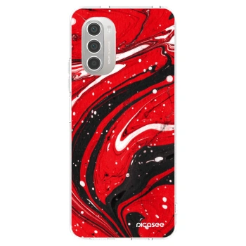 Picasee husă transparentă din silicon pentru Motorola Moto G51 - Red black