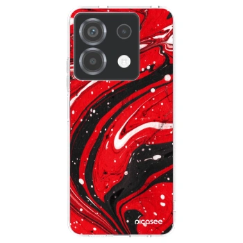 Picasee husă transparentă din silicon pentru Xiaomi Poco X6 - Red black
