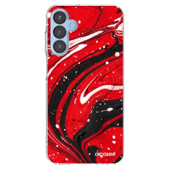 Picasee husă transparentă din silicon pentru Samsung Galaxy A15 A156B 5G - Red black