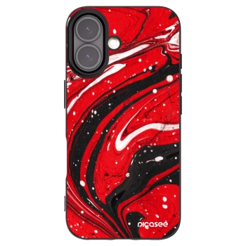 Picasee husă neagră din silicon pentru Apple iPhone 16 - Red black