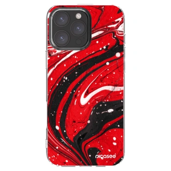 Picasee husă transparentă din silicon pentru Apple iPhone 16 Pro Max - Red black
