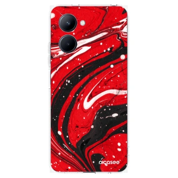 Picasee husă transparentă din silicon pentru Realme C33 (2023) - Red black