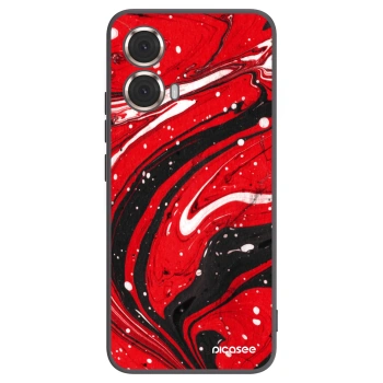 Picasee husă neagră din silicon pentru Motorola Moto G85 - Red black