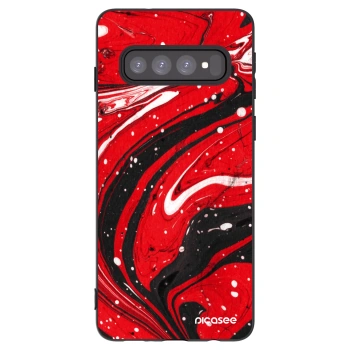 Picasee husă neagră din silicon pentru Samsung Galaxy S10 G973 - Red black