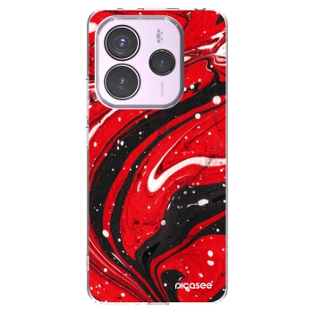 Picasee husă transparentă din silicon pentru Xiaomi Redmi Note 14 5G - Red black