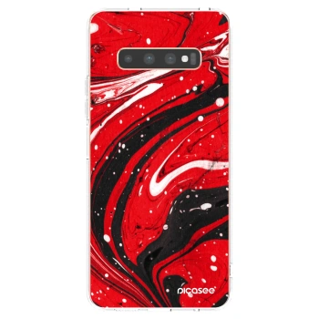 Picasee husă transparentă din silicon pentru Samsung Galaxy S10 Plus G975 - Red black